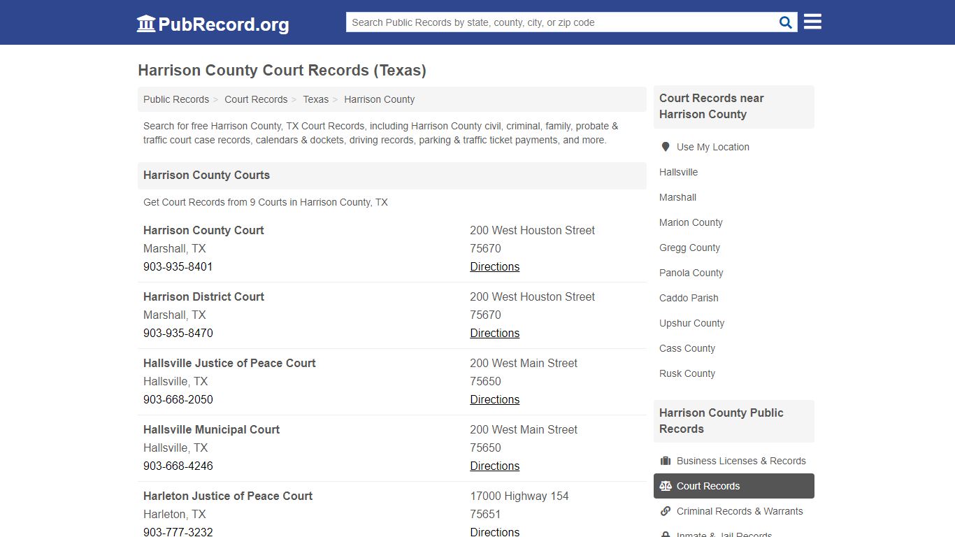 Free Harrison County Court Records (Texas Court Records)